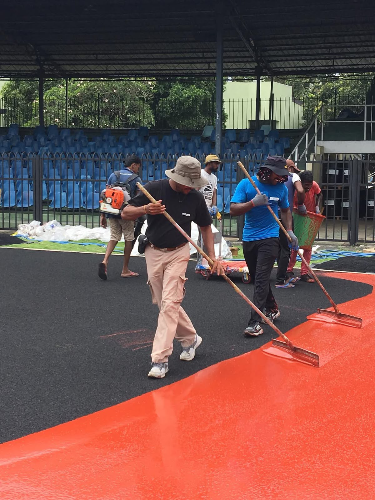 Veritas Technologies installing a competition athletics track